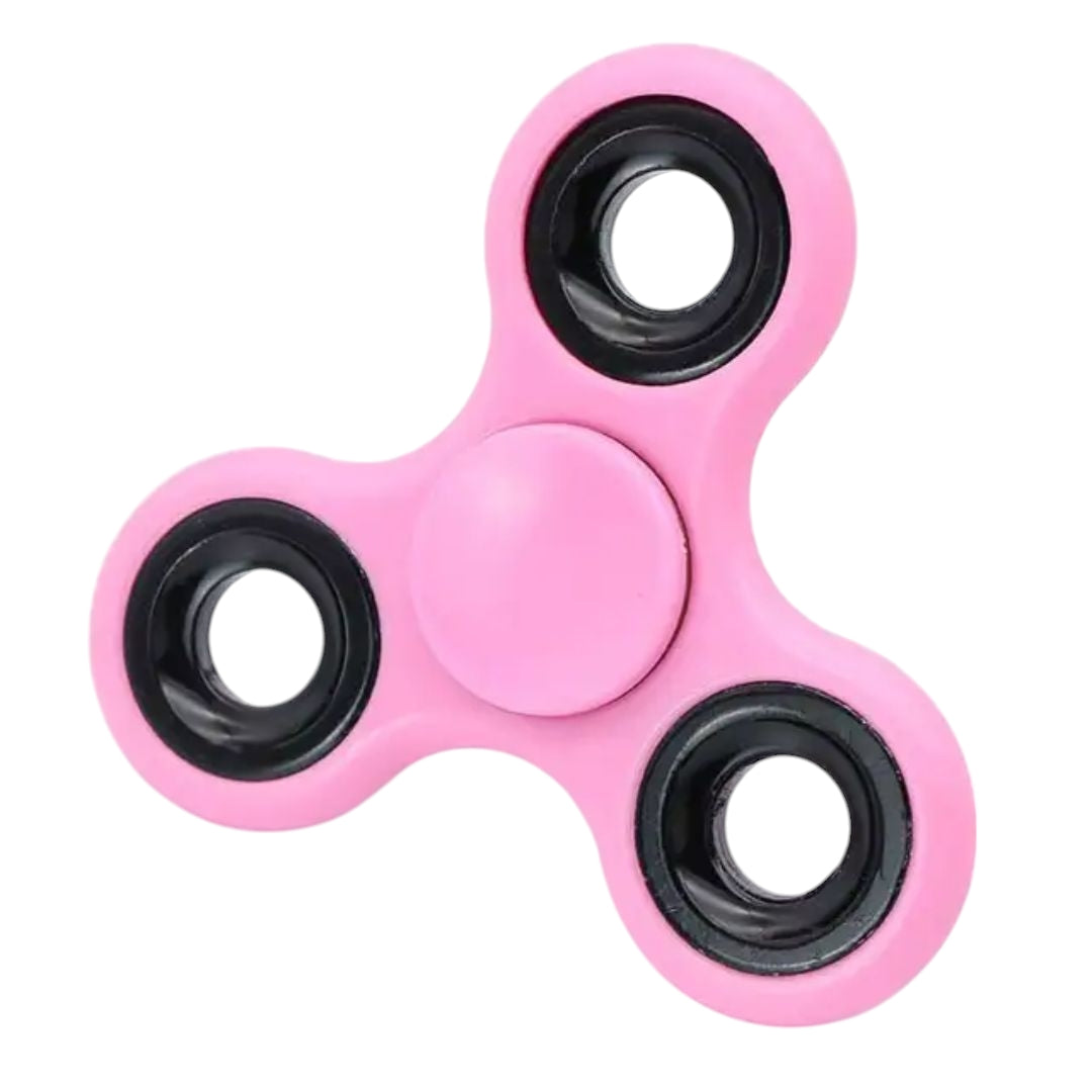 Colorful fidget spinner with three arms and Silent 608 Bearings, available in multiple vibrant shades by Giggly Groves.