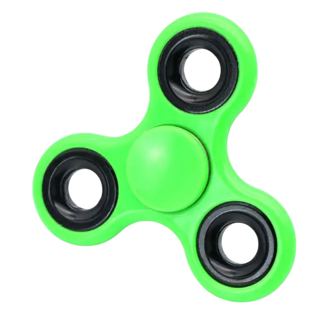 Colorful fidget spinner with three arms and Silent 608 Bearings, available in multiple vibrant shades by Giggly Groves.