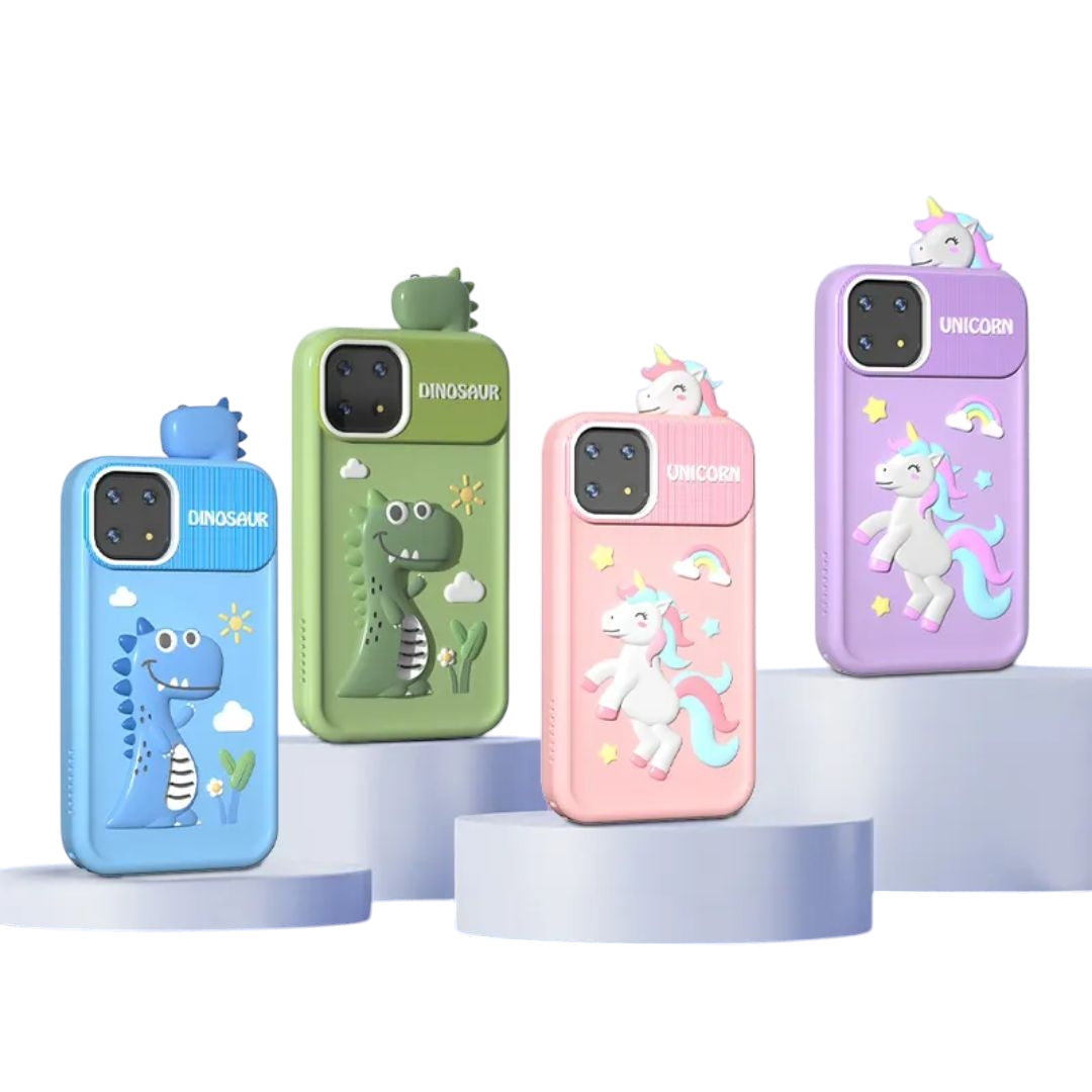 Kids 4G Smart Toy Phone with 2.8-inch Touch Screen, Toy Camera, Bead Learning Features, and Cute Dinosaur & Unicorn Cases – Educational Desktop Mobile for Toddlers, Available at Giggly Groves