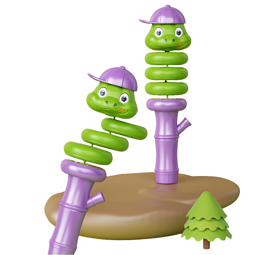 Balance Rotating Snake & Duck Whistle Toy from Giggly Groves – Colorful, interactive plastic toy for kids aged 2 and above, designed for sensory development, hand-eye coordination, and fun learning.