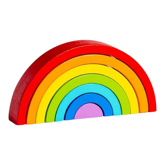 Montessori Wooden Rainbow Stacking Blocks from Giggly Groves - A vibrant educational toy set designed to enhance kids' fine motor skills, color recognition, and problem-solving abilities. Perfect for toddlers and preschoolers.
