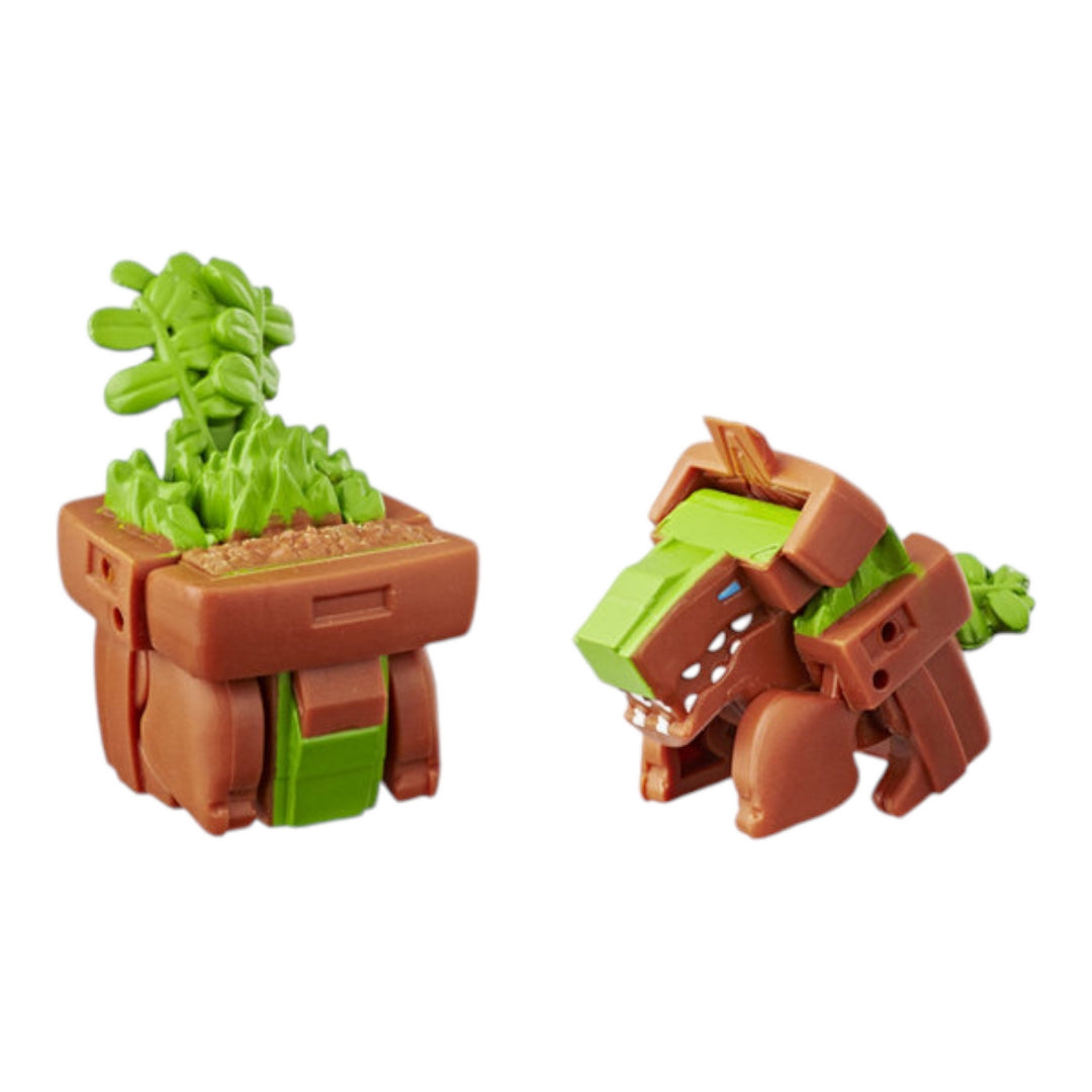 The image shows six Hasbro BOTBOTS Mini Transformers Blind Bags arranged in a star pattern. Each package features a different color (red, blue, green, orange, yellow) and contains a surprise mini transformer toy. The packaging is vibrant and eye-catching, making it an appealing gift for children.