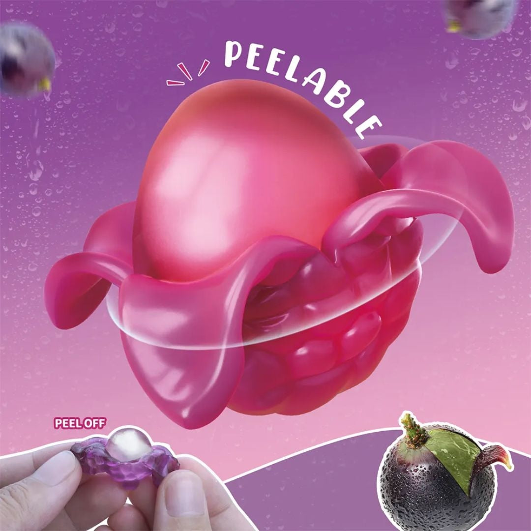 Amos Peelerz peelable grape gummy candy sold at Giggly Groves—fun jelly sweets for kids with vibrant purple packaging and realistic fruit peel texture.