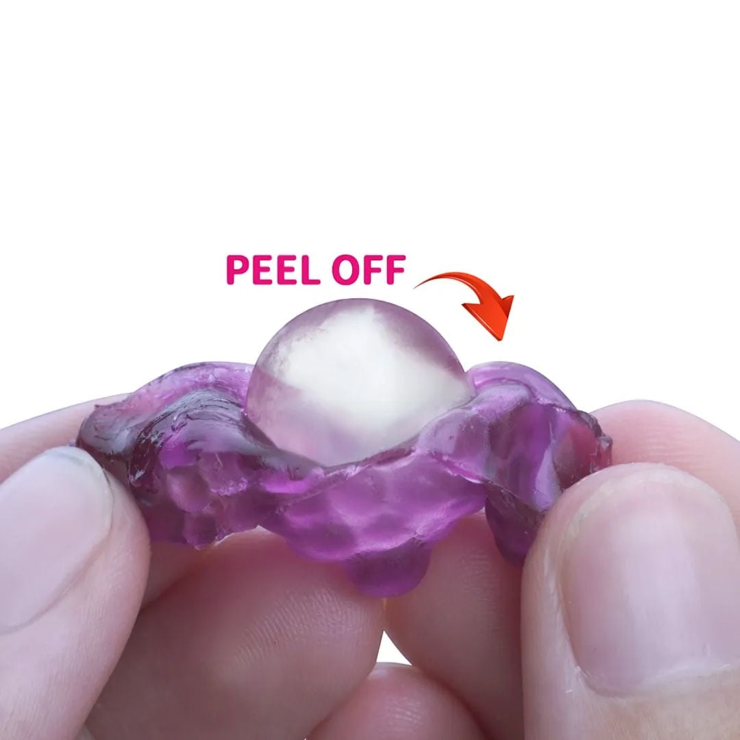 Amos Peelerz peelable grape gummy candy sold at Giggly Groves—fun jelly sweets for kids with vibrant purple packaging and realistic fruit peel texture.