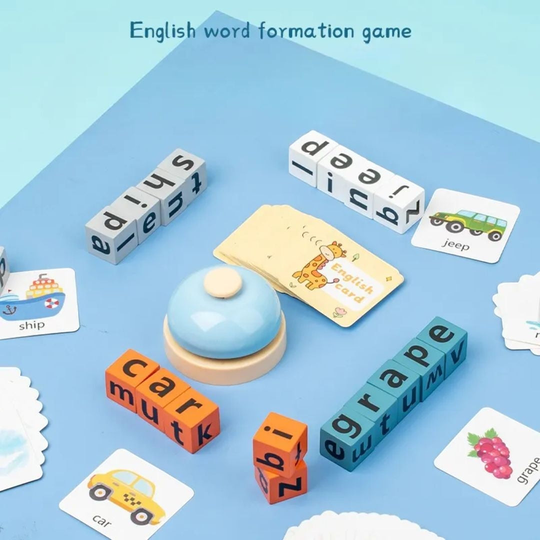 Montessori wooden letter blocks for kids - A fun educational tool for early learning and cognitive development available at Giggly Groves.