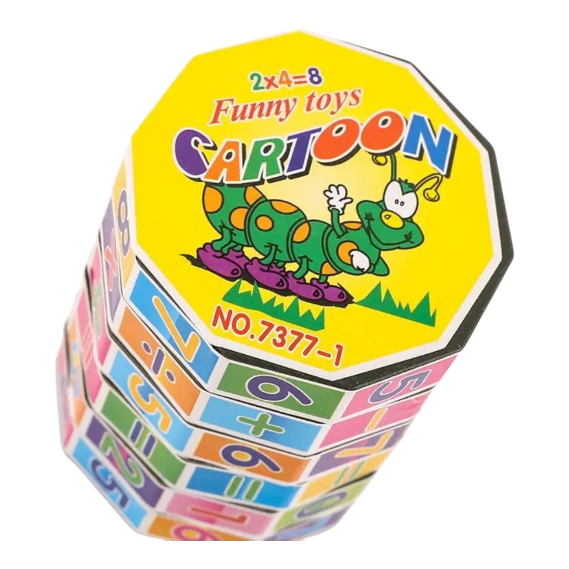 Colorful Montessori educational toy by Giggly Groves, featuring rotating number blocks designed to help young children learn basic math concepts through fun and interactive play.