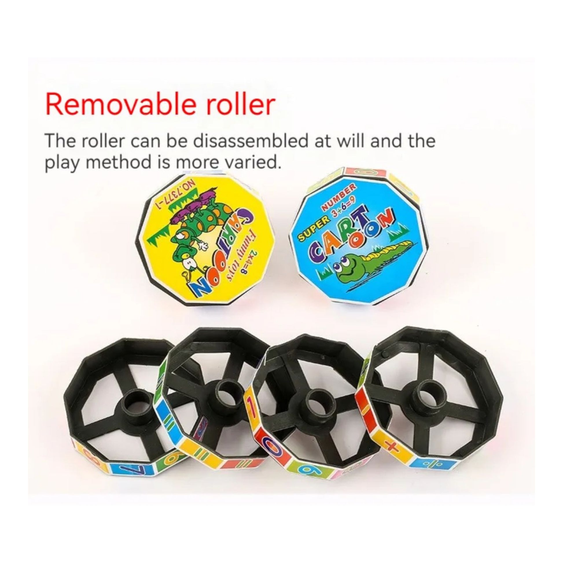Colorful Montessori educational toy by Giggly Groves, featuring rotating number blocks designed to help young children learn basic math concepts through fun and interactive play.