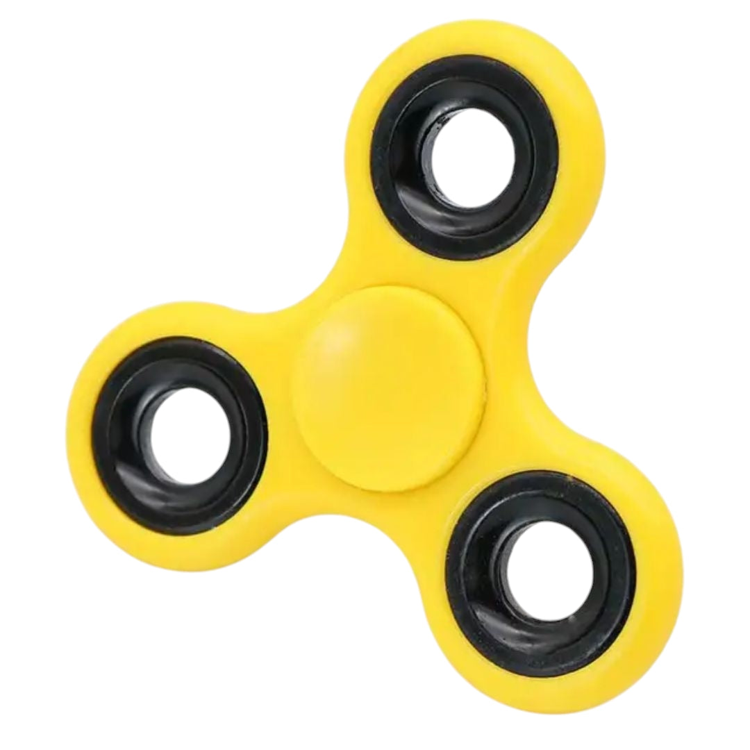 Colorful fidget spinner with three arms and Silent 608 Bearings, available in multiple vibrant shades by Giggly Groves.