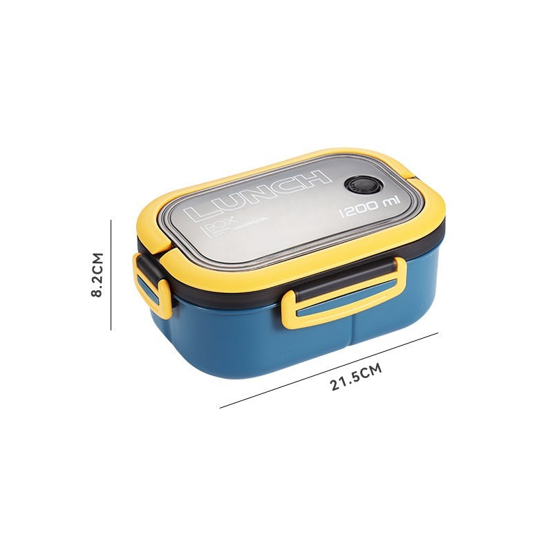 BPA-free plastic interior bento lunch boxes for kids in 4 colors.