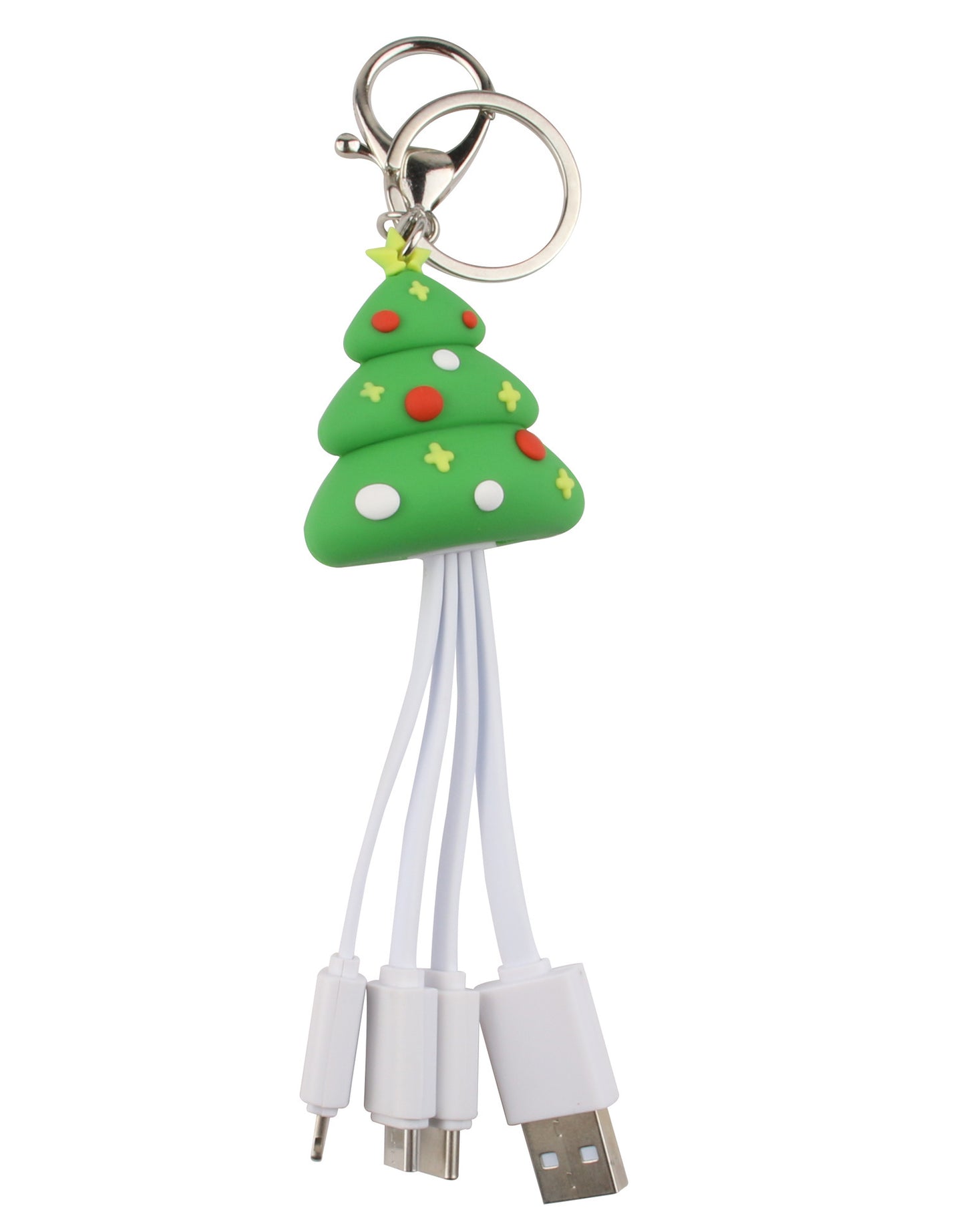 Festive Santa Claus Multi-Function Data Cable with Multiple Connectors for Christmas