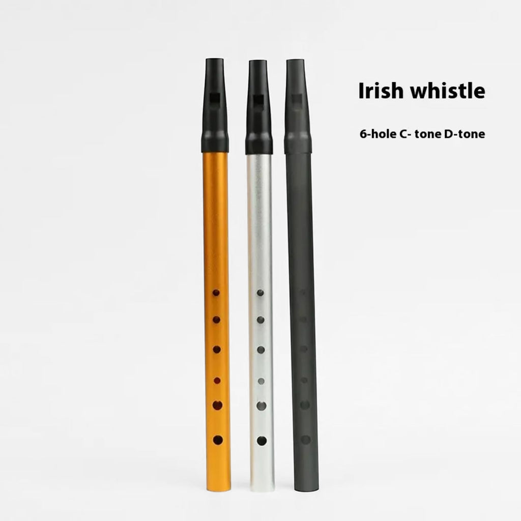 Beginner Kids Flute Party Favor – 6-hole Irish metal whistle in C-D key, ideal for music learning, parties, and gifting, available at Giggly Groves