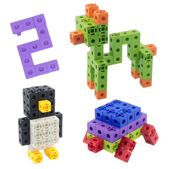 Bridges Math Cubes Engage and Educate: 100-Piece Mathlink Cubes Set for Creative Learning ...